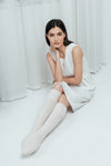 Cashmere Wool Long Socks - Cream