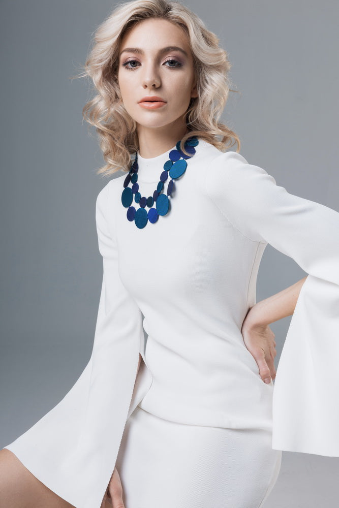 Cumulus Silk Necklace Aqua