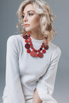 Cumulus Silk Necklace Rouge